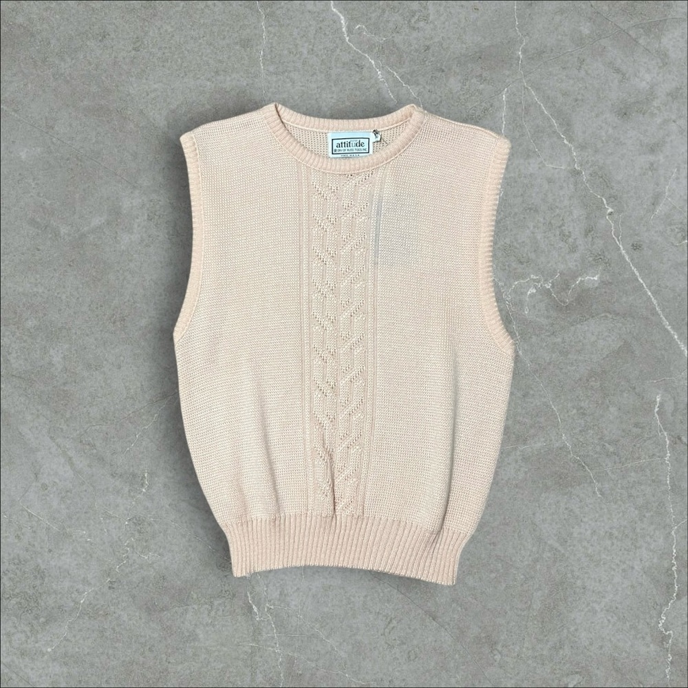 Peach Knit Sweater Vest